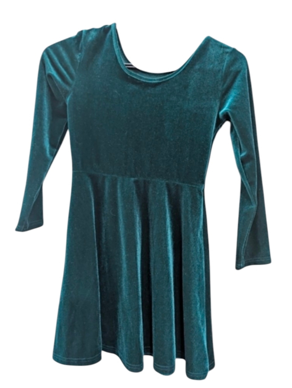 Place Green Velvet Formal Kids Dress